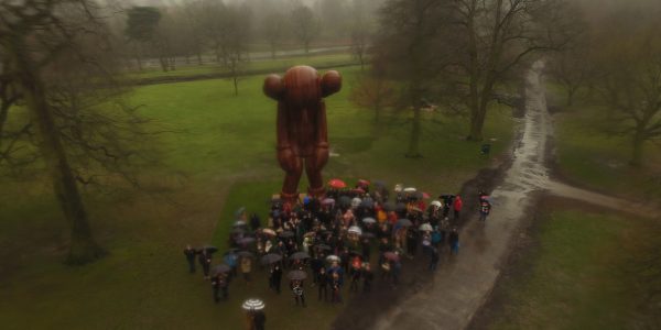 Drone filming in the rain at Yorkshire Sculpture Park