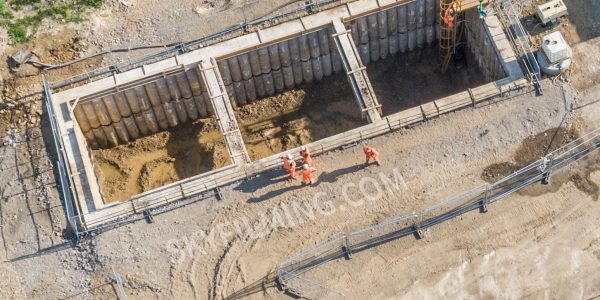 piling and excavation drone progress photography in Mexborough, near Doncaster