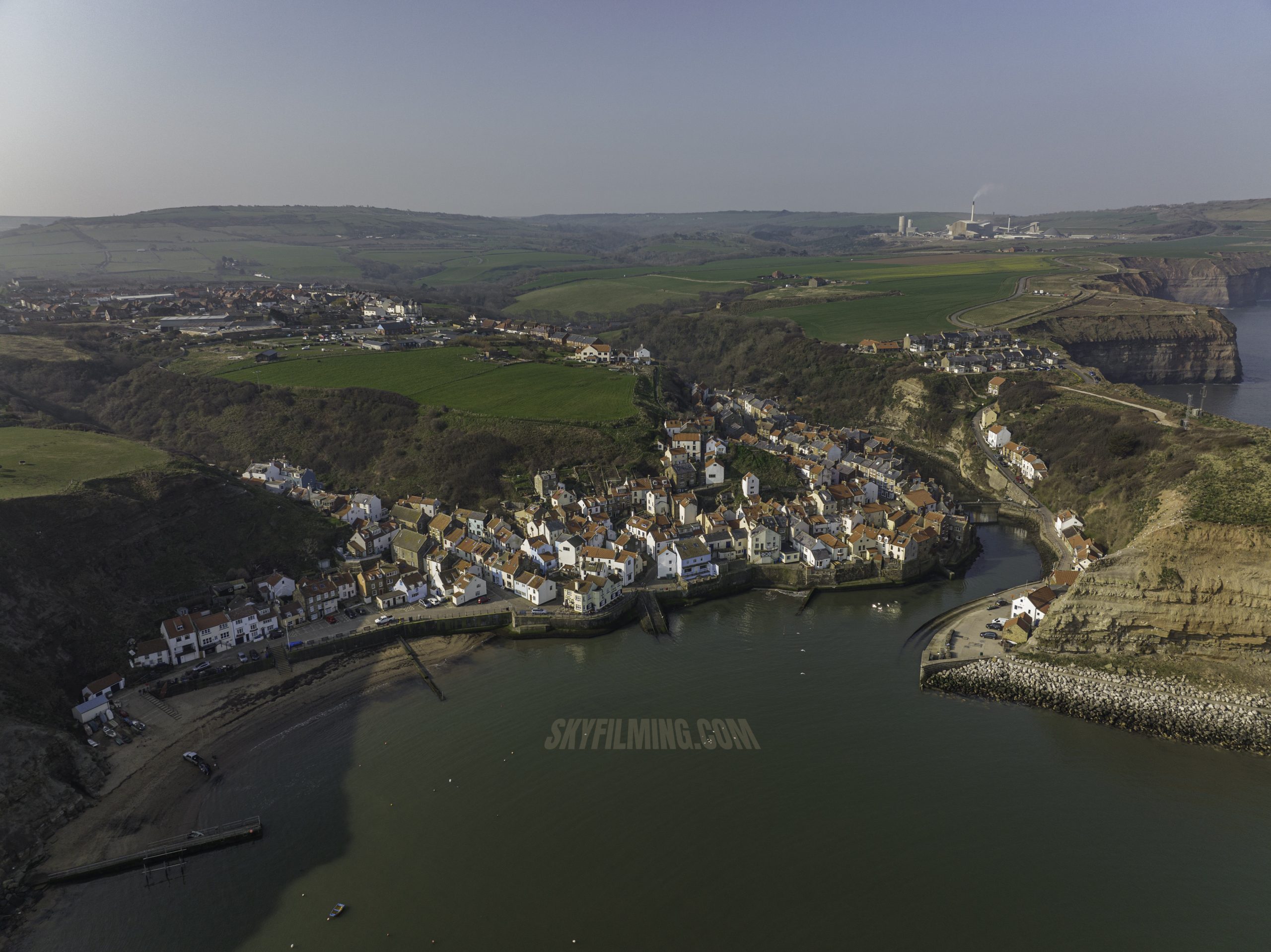 Staithes Seaside York Drone Aerial Photography