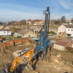 piling and excavation drone progress photography in Mexborough, near Doncaster
