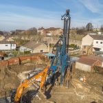 piling and excavation drone progress photography in Mexborough, near Doncaster