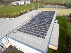 Leeds leisure centre solar panel drone inspection