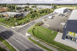 Commercial propert land industrial estate agent drone photography
